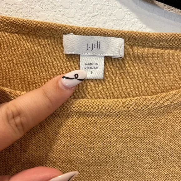 J. Jill Women's Camel Long Sleeve Top - Picture 4 of 6
